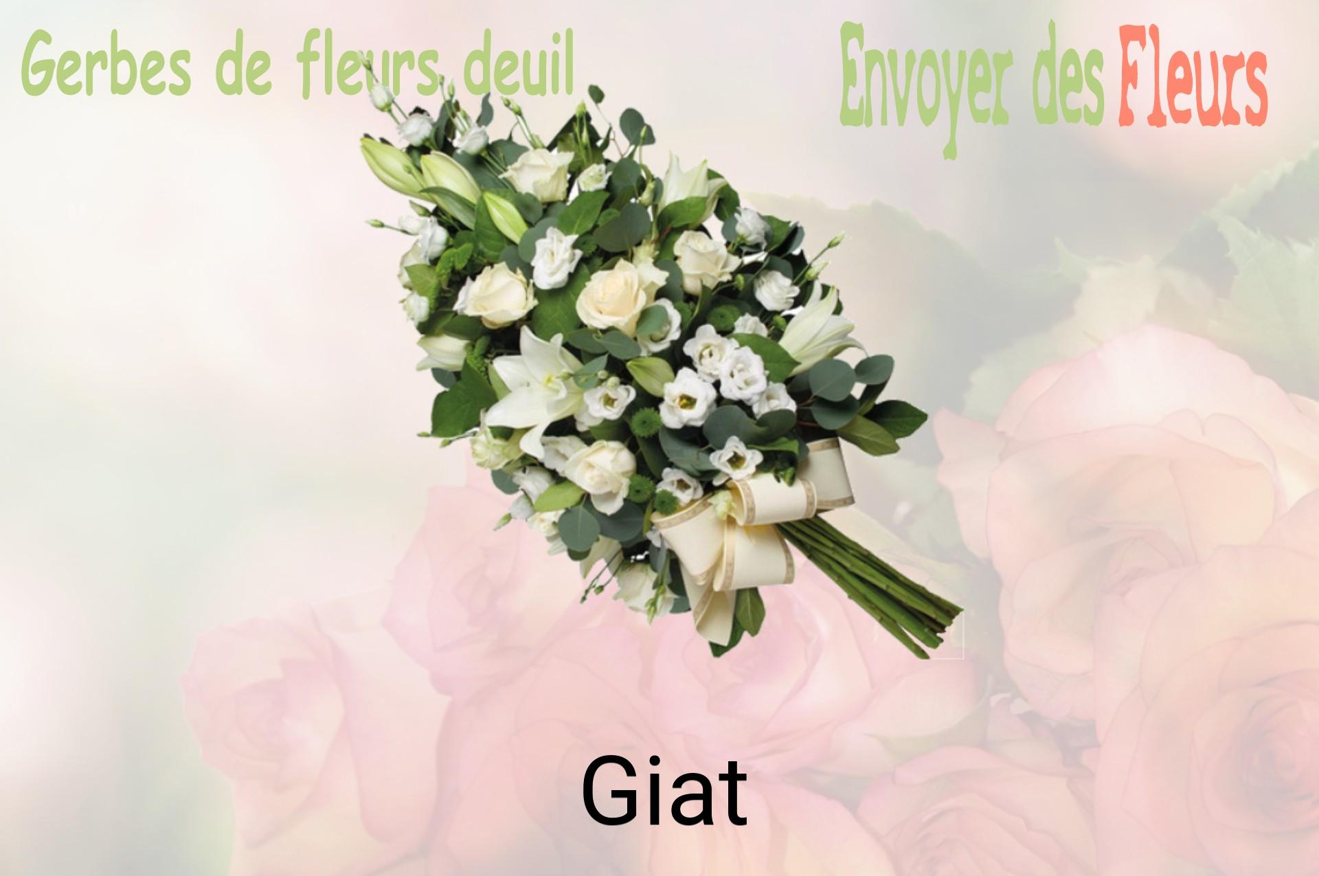 Gerbe de fleurs de deuil livrée à Giat